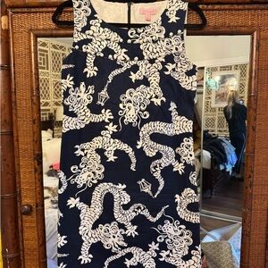 Lilly Pulitzer Navy and White Patterned Dress